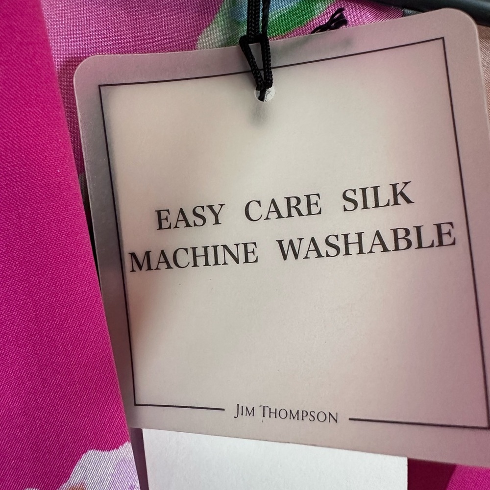 Jim Thompson 100% Silk Floral Pink Maxi Dress size 6/8 - Picture 6 of 7